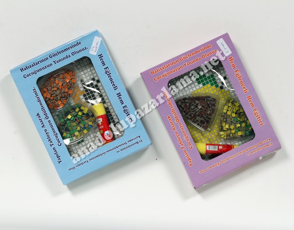 Toptan Mozaik Çalışması Resim Yapıştırıcı ve Mukavva Taşlar 