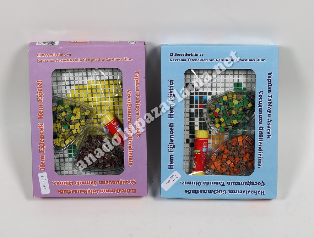 Toptan Mozaik Çalışması Resim Yapıştırıcı ve Mukavva Taşlar 