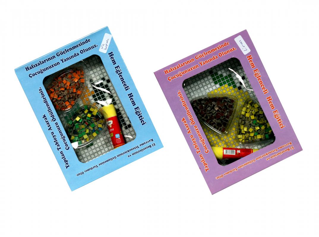 Toptan Mozaik Çalışması Resim Yapıştırıcı ve Mukavva Taşlar 