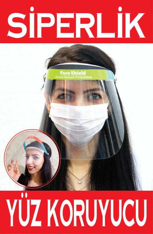 Maske  PVC Koruyucu Siperlik,  Yüz Kalkanı, Face Shield