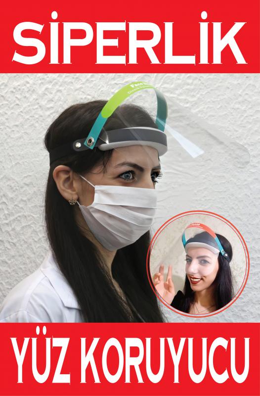 Maske  PVC Koruyucu Siperlik,  Yüz Kalkanı, Face Shield