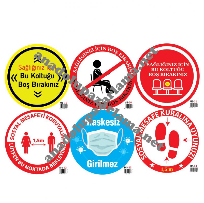 Sosyal Mesafe Sticker - Çıkartma - Etiketi