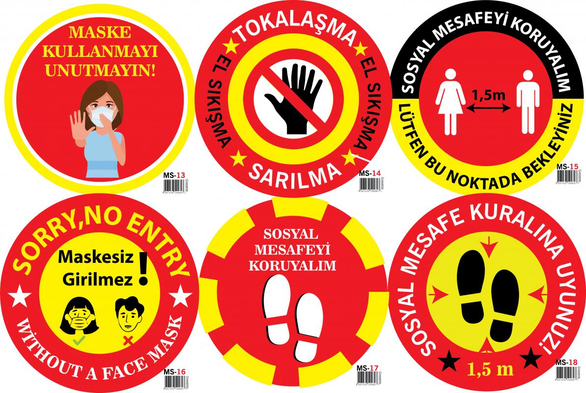 Sosyal Mesafe Sticker- Etiket 